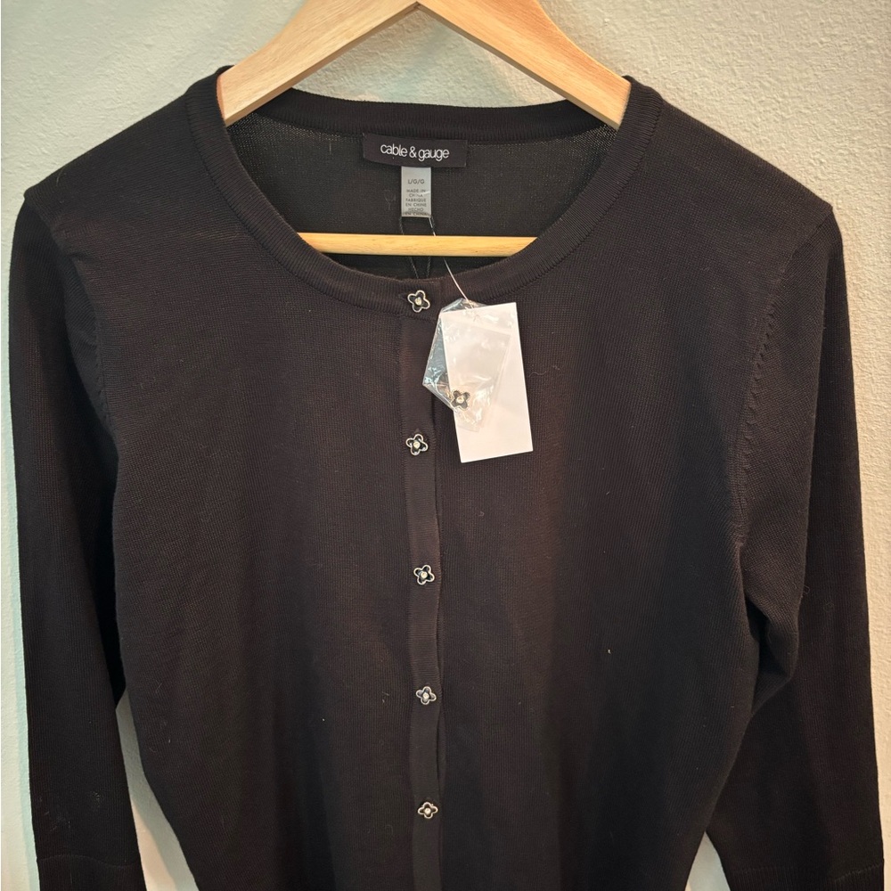 Cable & Gauge Black Women's Cardigan